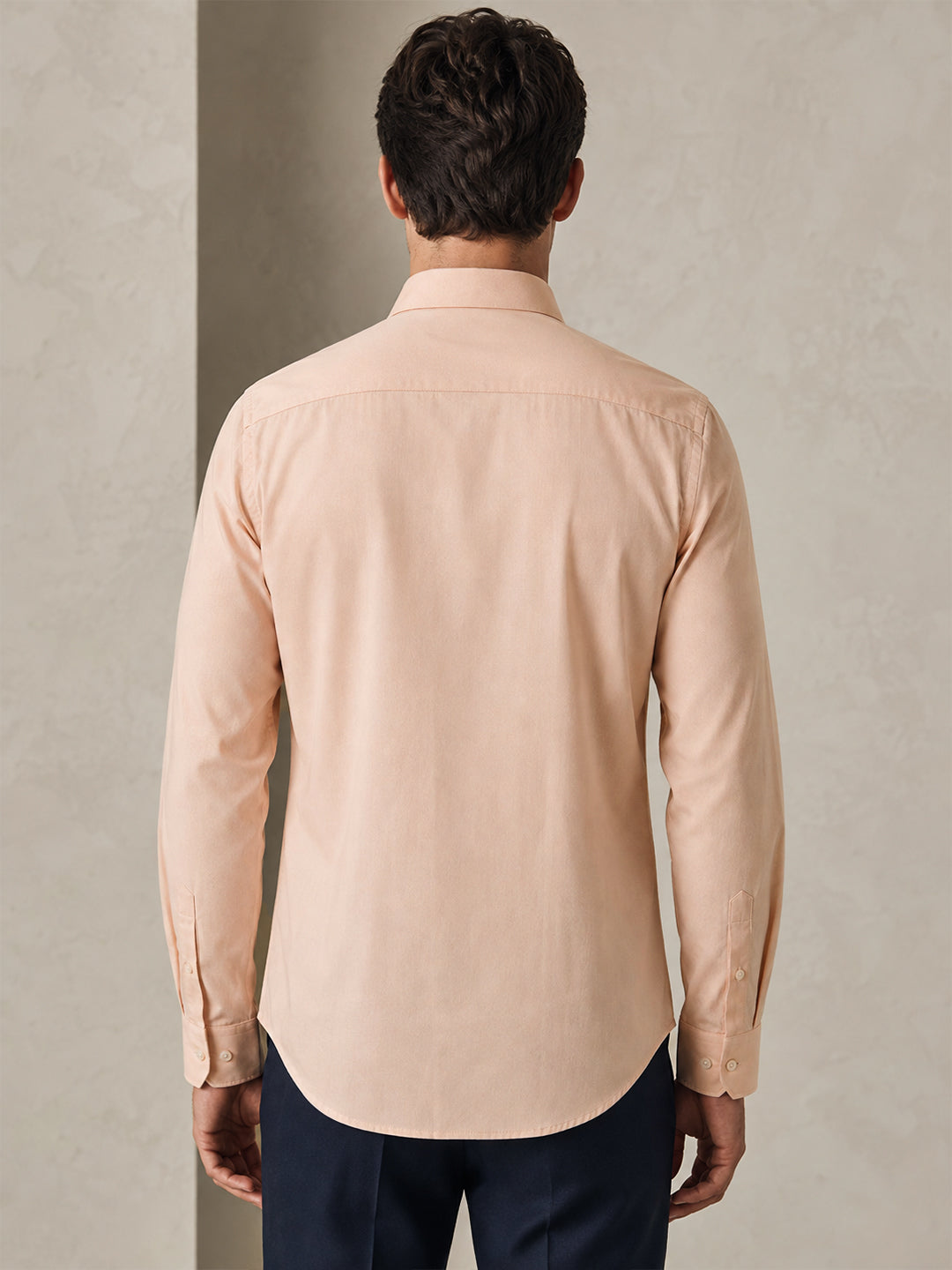 Berkeley Men's Regular 100% Cotton Formal Solid Shirt Peach