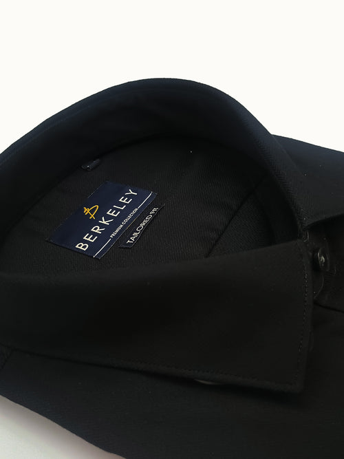 Berkeley Men's Regular 100% Cotton Formal Solid Shirt Black