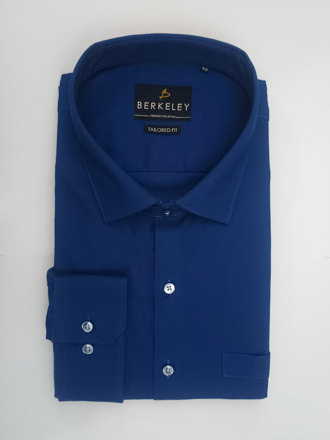 Berkeley Men's Regular Formal Solid Shirt | Premium 100% Cotton Blue