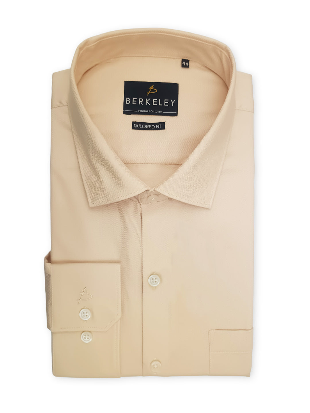 Berkeley Men's Regular 100% Cotton Formal Solid Shirt Peach