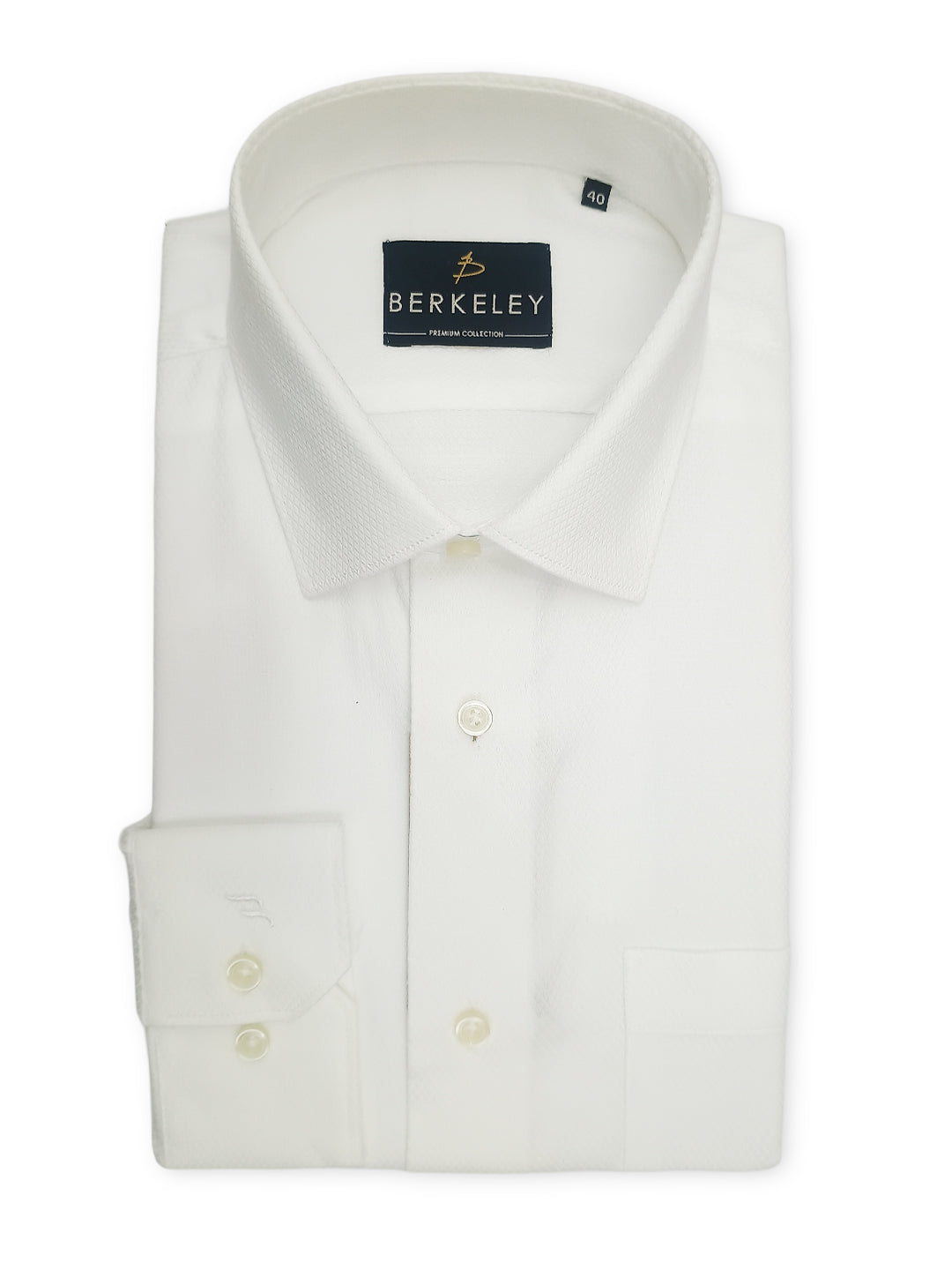 Berkeley 100% Cotton Regular White Formal Shirt For Men