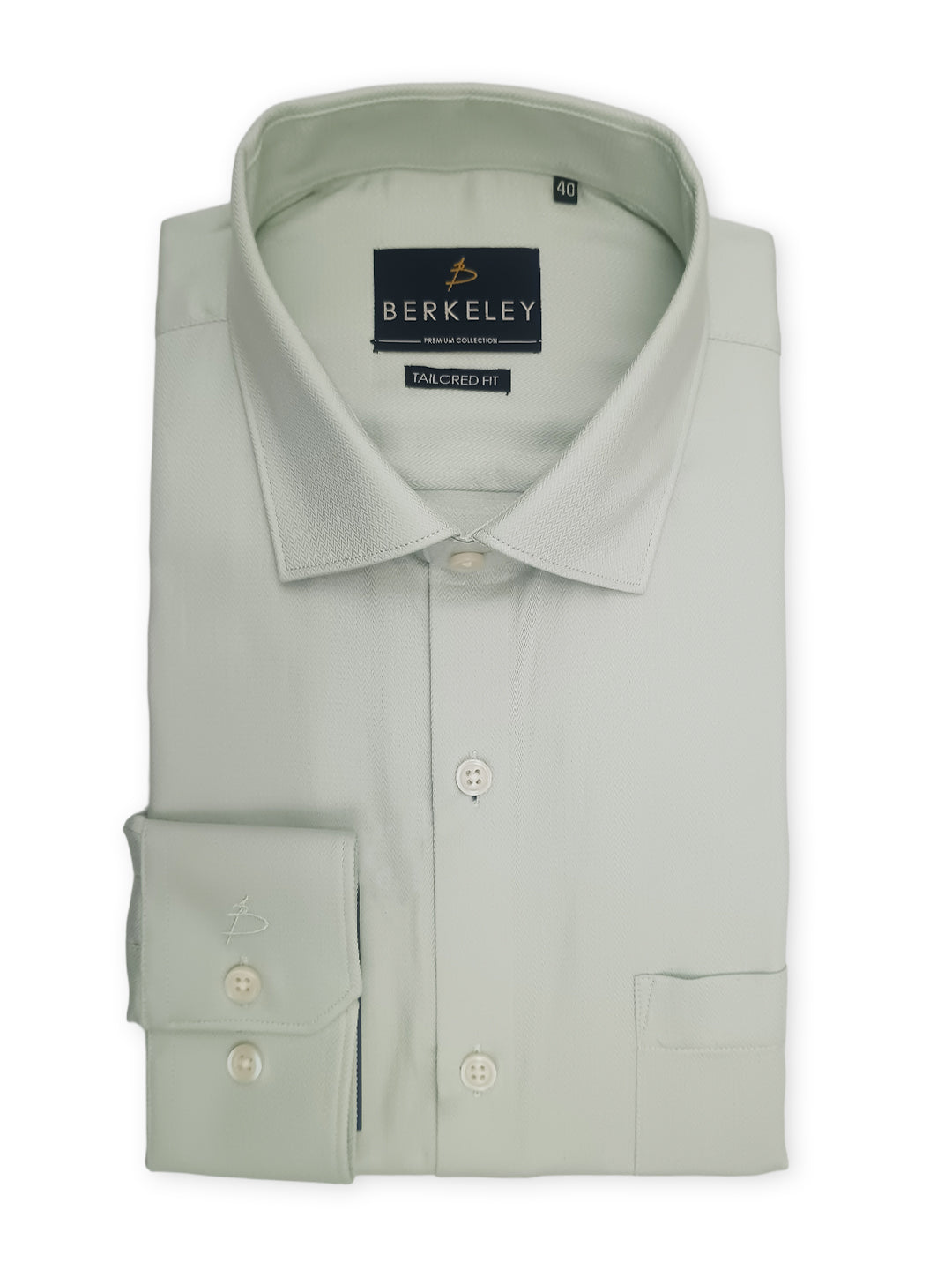 Berkeley Men's Regular 100% Cotton Formal Solid Shirt Pista