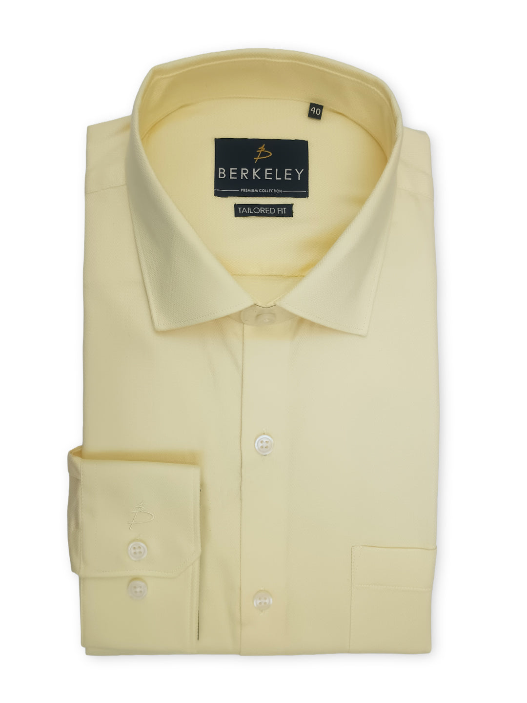 Berkeley Men's Regular 100% Cotton Formal Solid Shirt Yellow