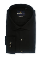Berkeley Men's Regular 100% Cotton Formal Solid Shirt Black