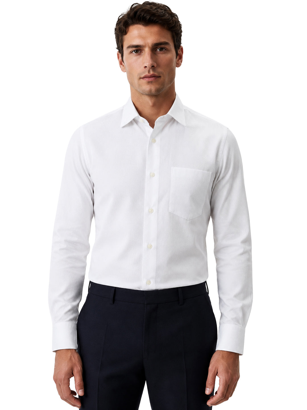 Berkeley 100% Cotton Regular White Formal Shirt For Men