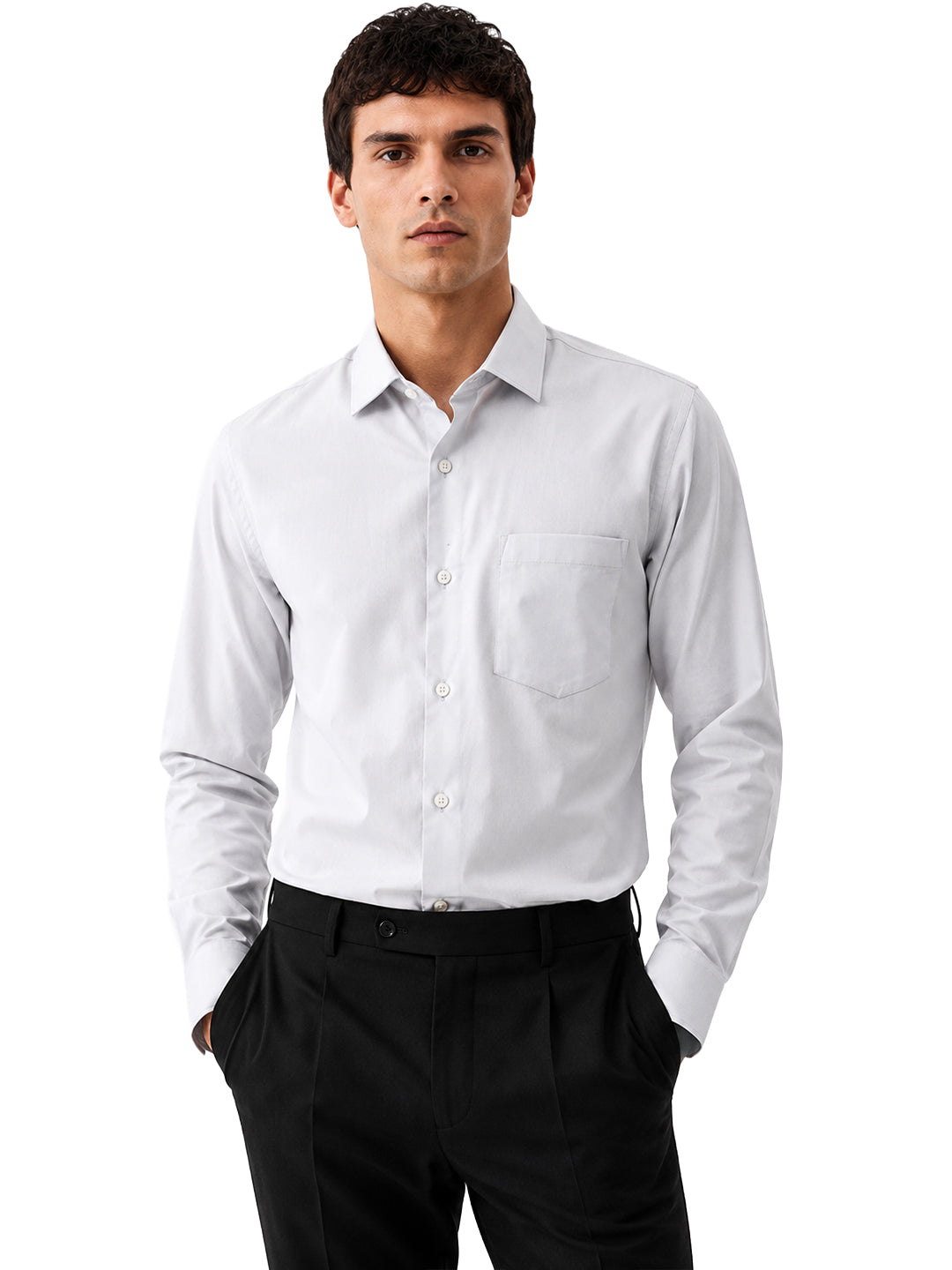Berkeley Men's Regular Formal Solid Shirt | Premium 100% Cotton Grey