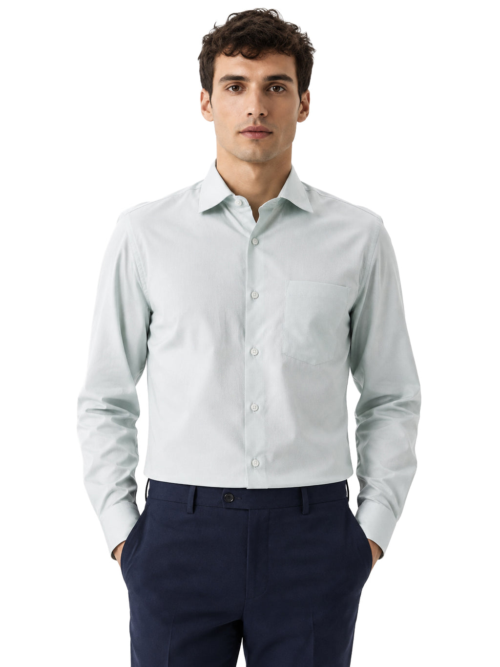 Berkeley Men's Regular 100% Cotton Formal Solid Shirt Pista