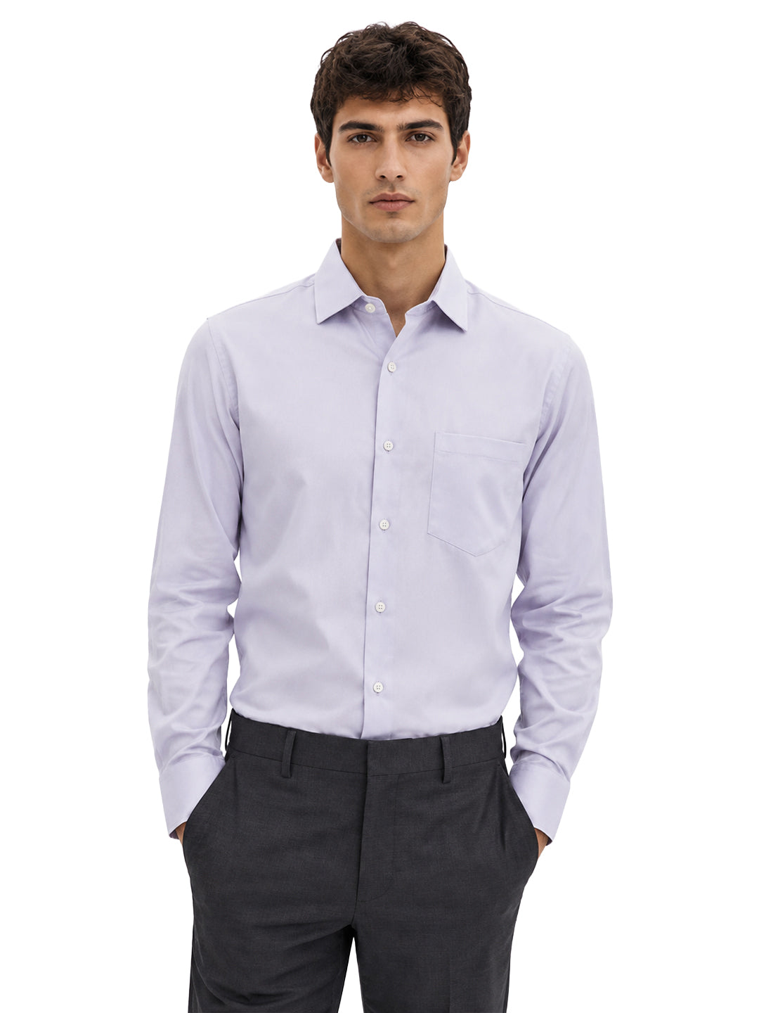 Berkeley Men's Regular 100% Cotton Formal Solid Shirt Lavender