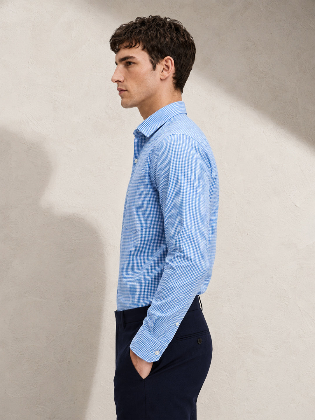 Berkeley Men's 100% Cotton Yarn Dyed Regular Formal Check Shirt