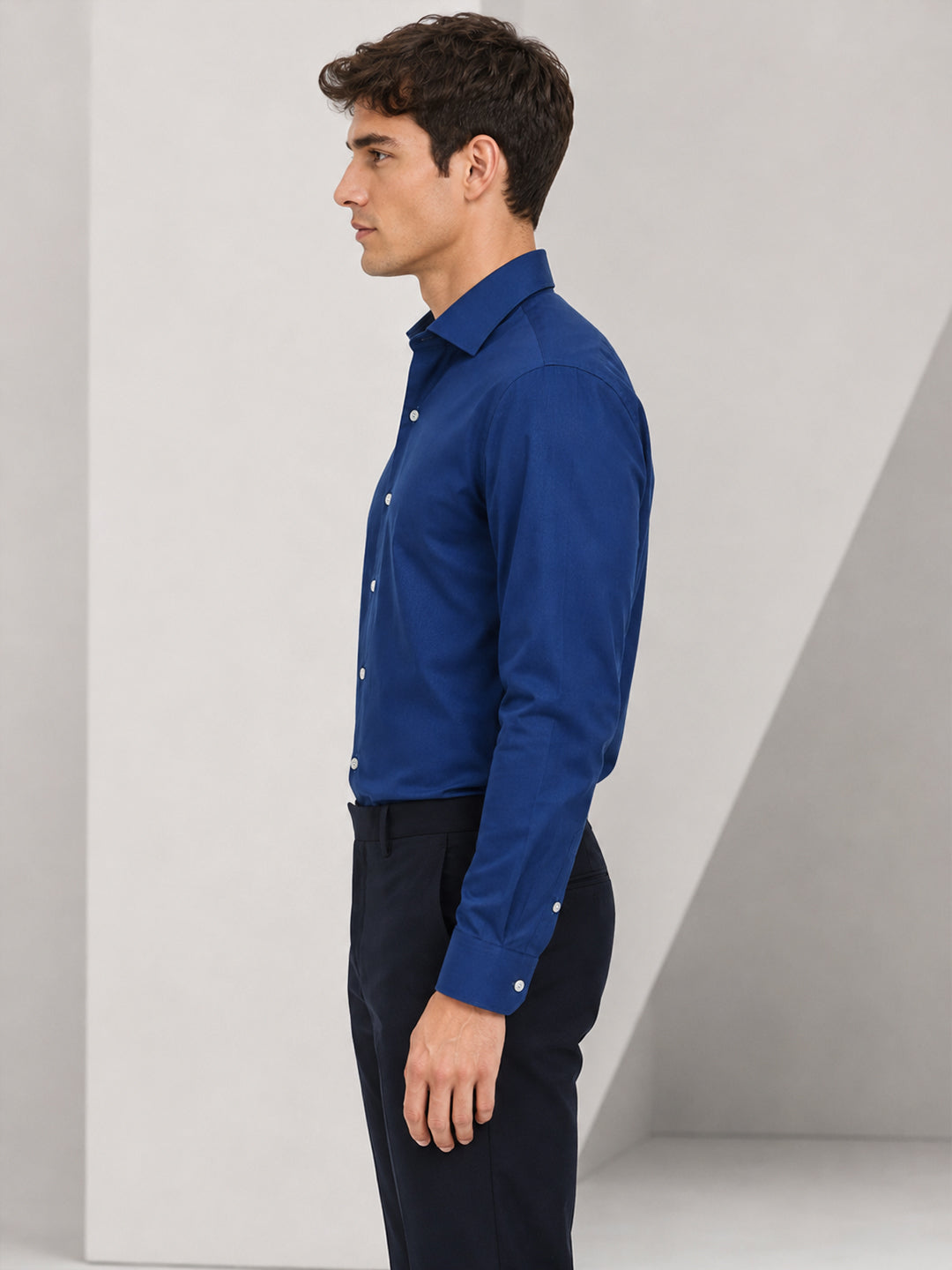 Berkeley Men's Regular Formal Solid Shirt | Premium 100% Cotton Blue