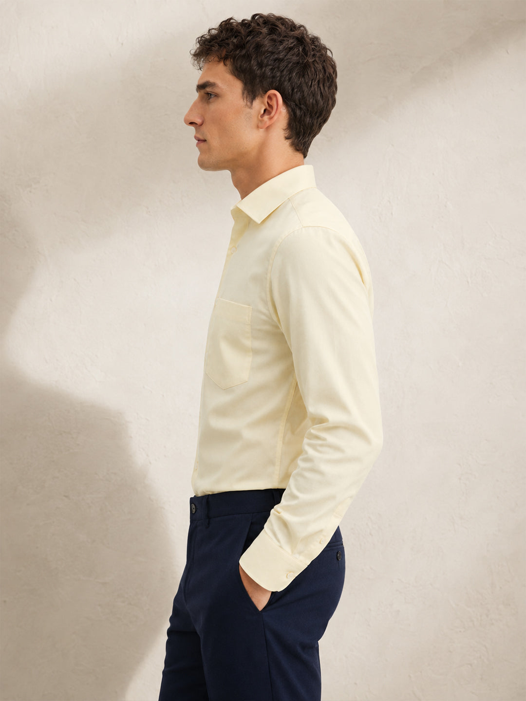 Berkeley Men's Regular 100% Cotton Formal Solid Shirt Yellow