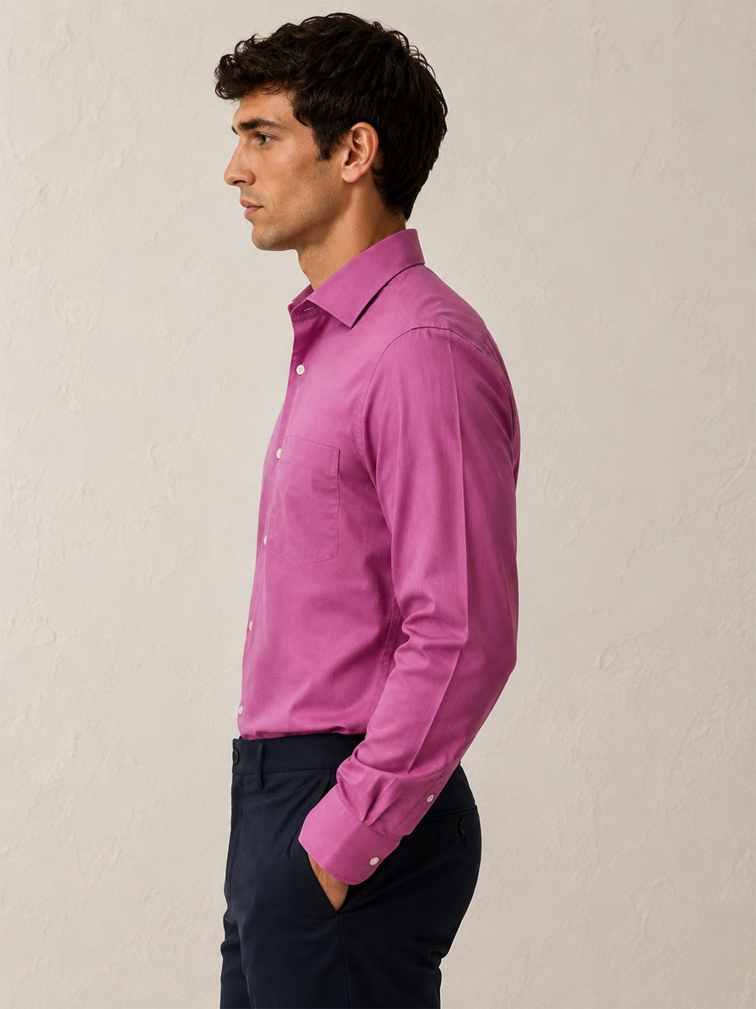 Berkeley Men's Regular 100% Cotton Formal Solid Shirt Rose