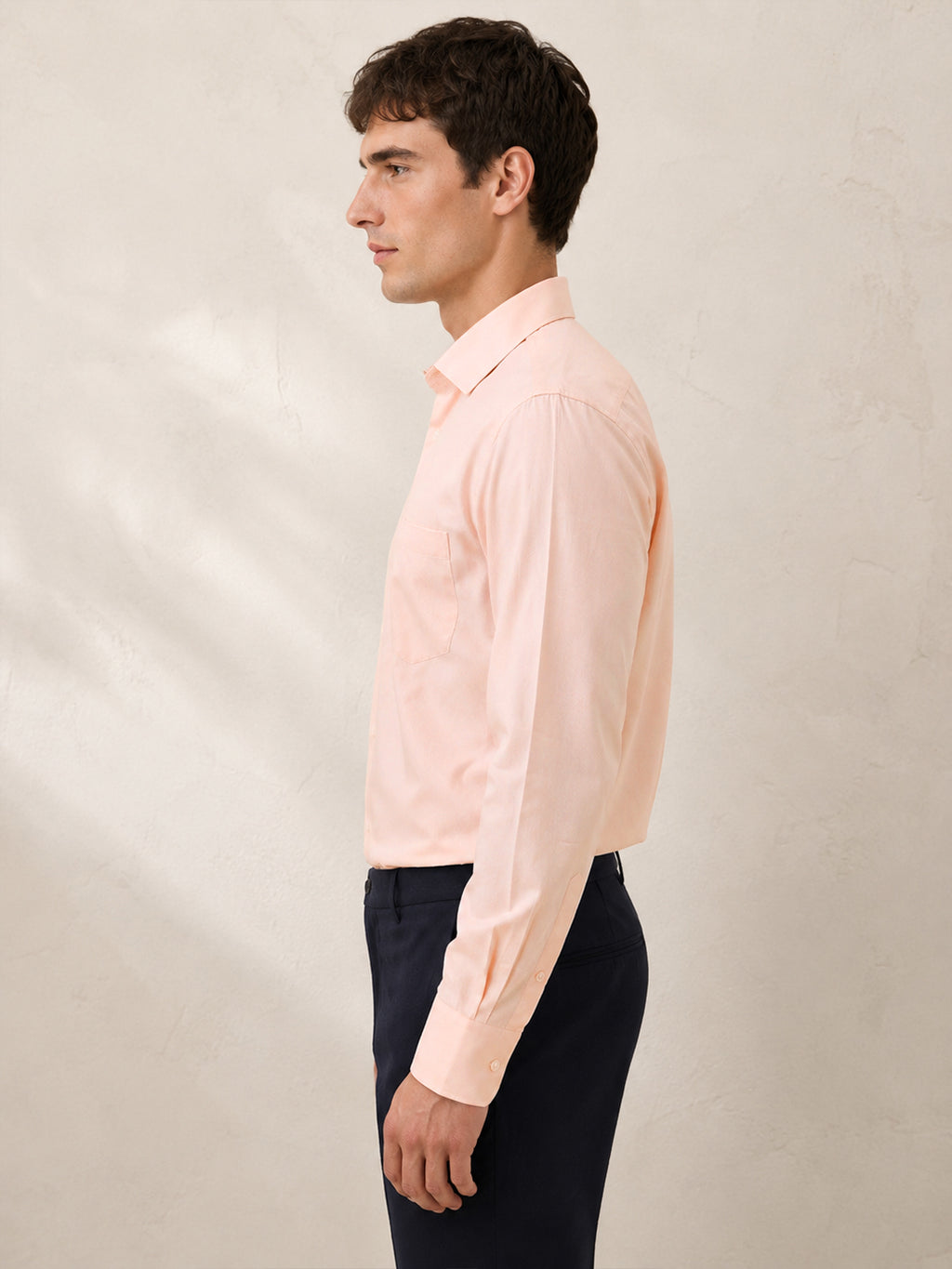 Berkeley Men's Regular 100% Cotton Formal Solid Shirt Peach