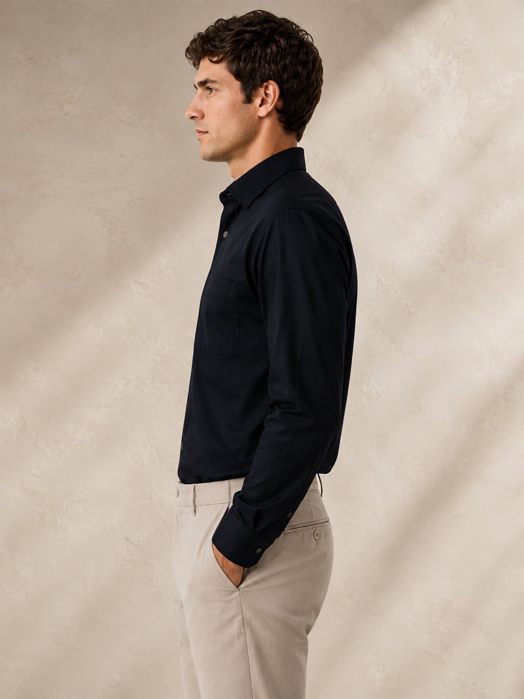 Berkeley Men's Regular 100% Cotton Formal Solid Shirt Black