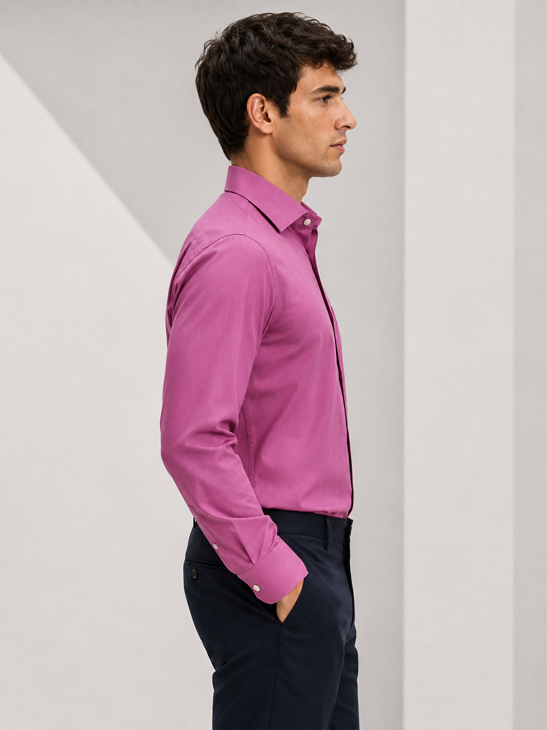 Berkeley Men's Regular 100% Cotton Formal Solid Shirt Rose