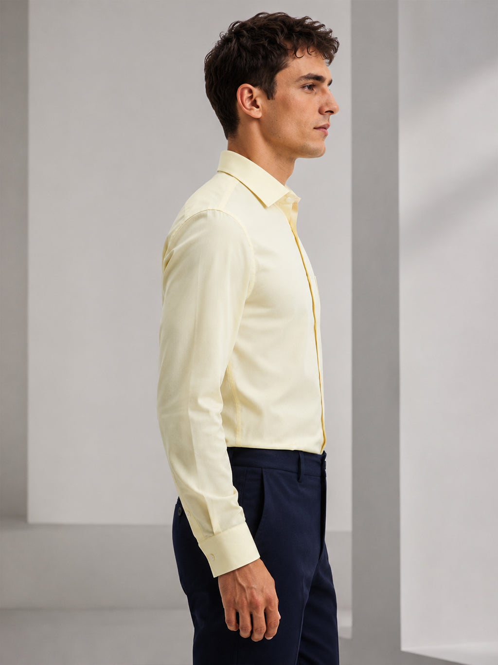 Berkeley Men's Regular 100% Cotton Formal Solid Shirt Yellow