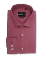 Berkeley Men's Regular 100% Cotton Formal Solid Shirt Rose
