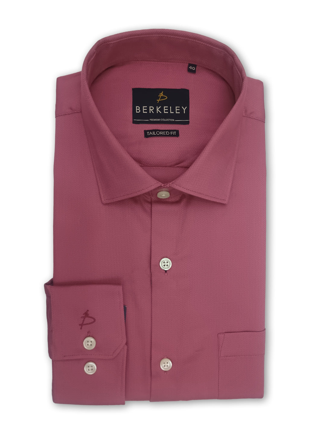 Berkeley Men's Regular 100% Cotton Formal Solid Shirt Rose