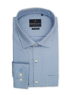 Berkeley Men's 100% Cotton Yarn Dyed Regular Formal Check Shirt